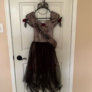 Zombie Prom queen zombie corpse dress, tiara, corsage , sash Halloween